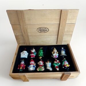 Thomas Pacconi Museum Series 11-Piece Glass Christmas Ornaments Set - Wood Crate